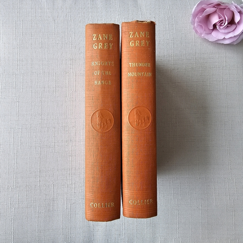 1935 Knights of the Range & Thunder Mountain by Zane Grey Vintage Hardcover Set